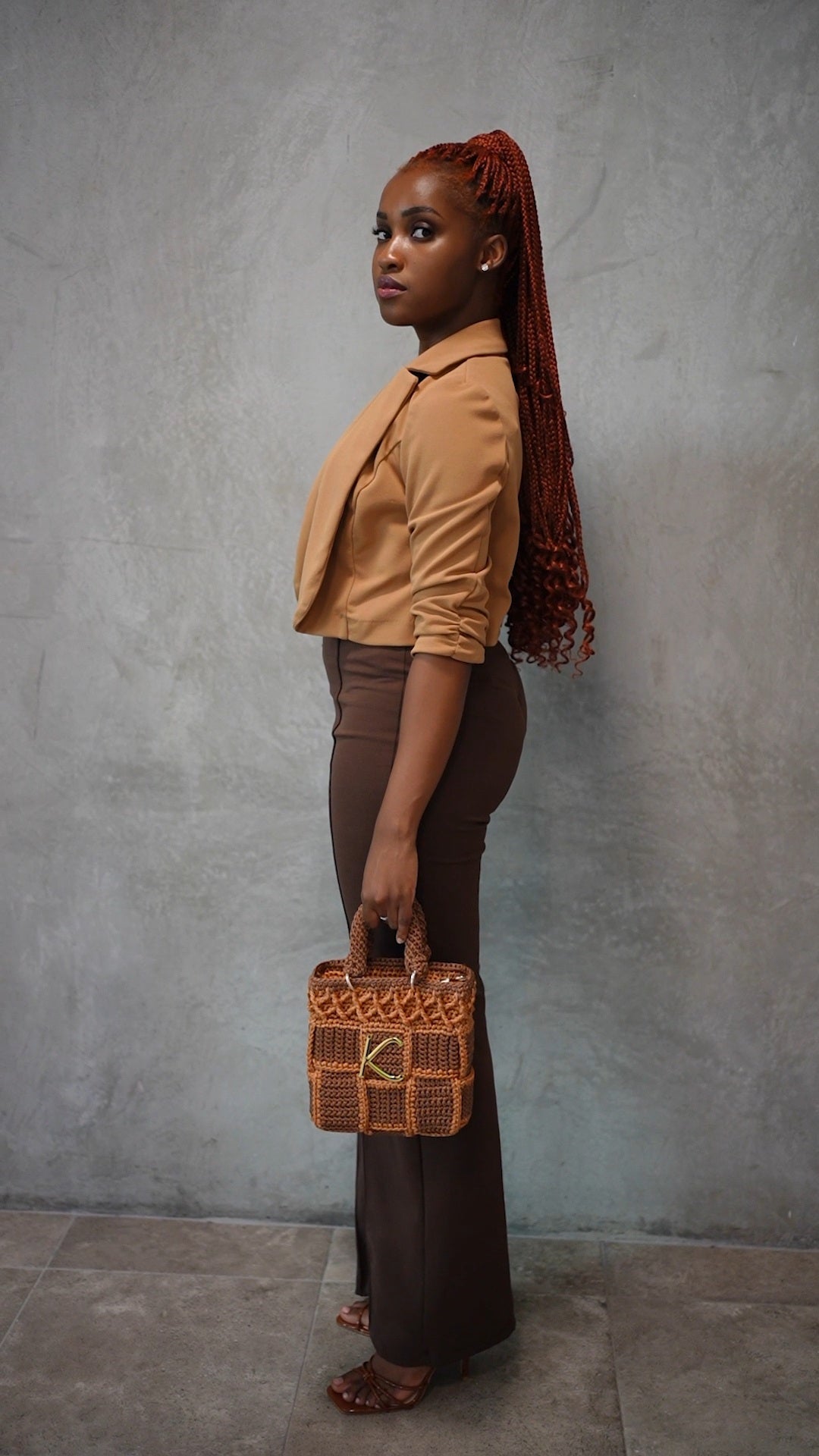 Exodus Chocolate Brown Goldenrod Checkered